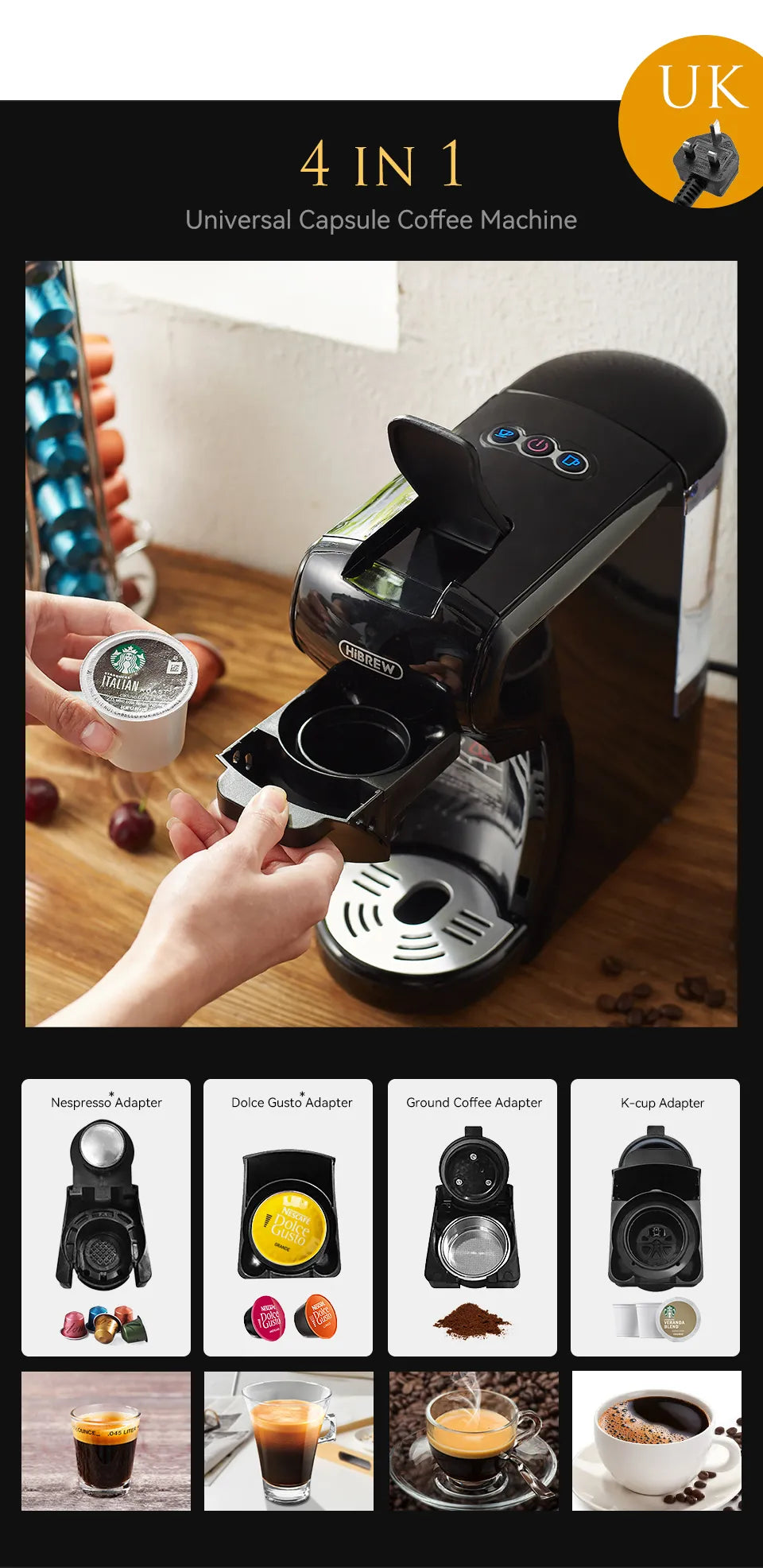 HiBREW 4-in-1 Coffee Capsule Machine Is Only P5,600