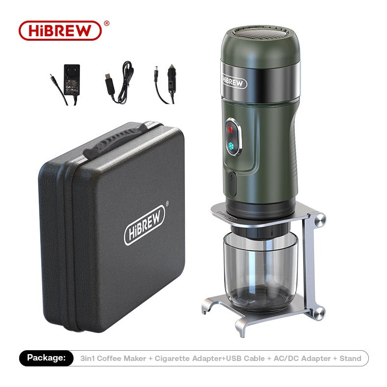 ماكينة قهوة اسبريسو محمولة كهربائية لاسلكية   3 في 1 من HiBREW