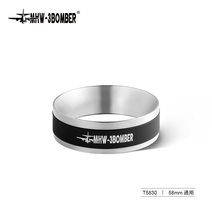 3 Bomber - YU Series Coffee Magnetic Dosing Ring 58.35mm - Silver & Black