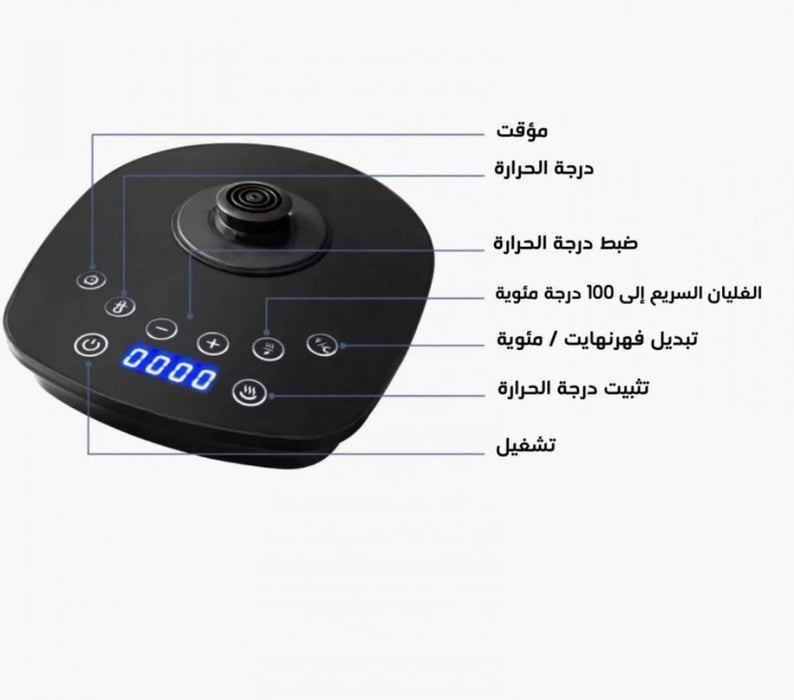 SIP Electric Gooseneck Kettle 1L – Black with Wooden Handle | غلاية SIP كهربائية 1 لتر – أسود بمقبض خشبي