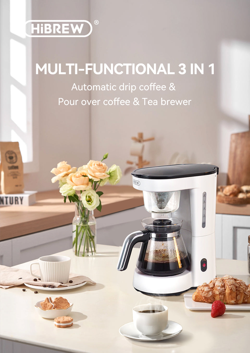 HiBrew - H12 Pour Over Coffee and Tea Maker | جهاز تحضير الشاي والقهوة بالتقطير