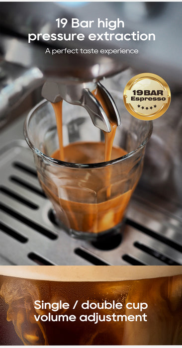 HiBrew H10A – Semi Automatic Espresso Coffee Machine (Silver ) |