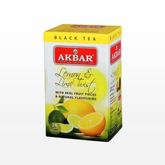 أكبر - شاي أسود بنكهة ليمون ولايم 20 كيس
