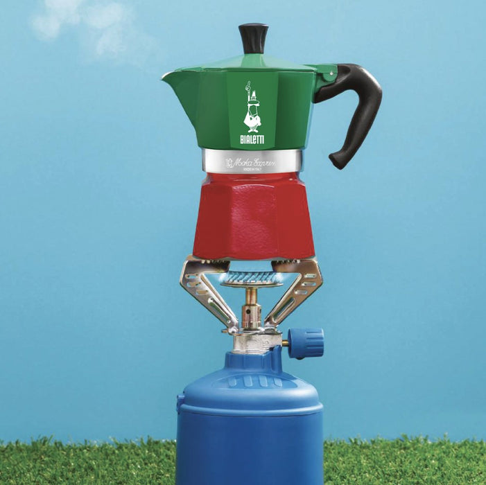 Bialetti - Moka Espresso Maker Italian Flag 3 Cup | بياليتي - صانعة القهوة الايطالية الوان علم ايطاليا 3 كوب