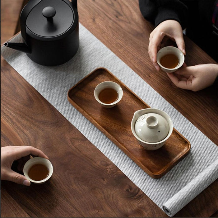 Wooden serving tray measuring 30x12x2 cm | صينية تقديم خشبية مقاس 30x12x2 سم