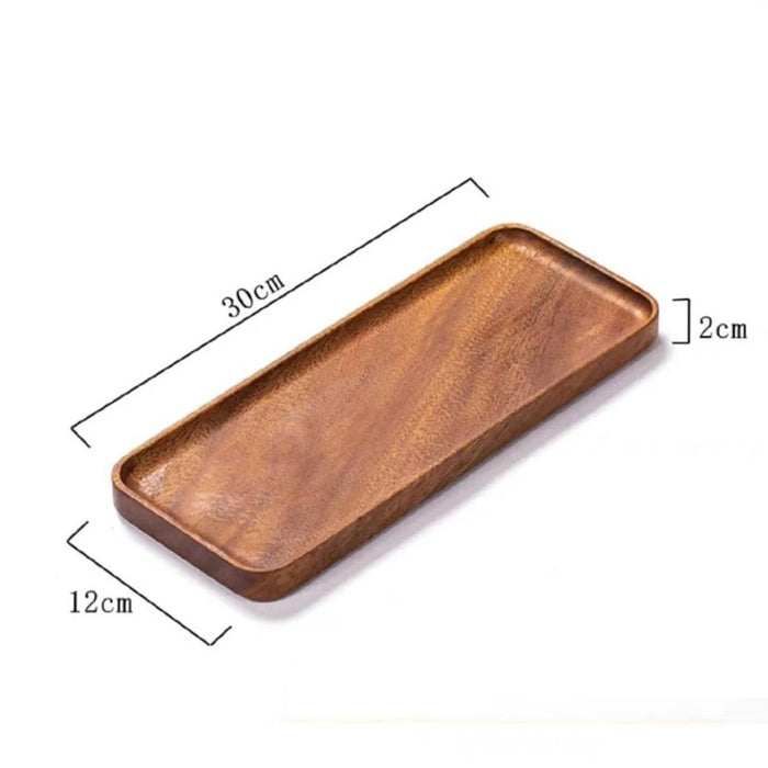 Wooden serving tray measuring 30x12x2 cm | صينية تقديم خشبية مقاس 30x12x2 سم