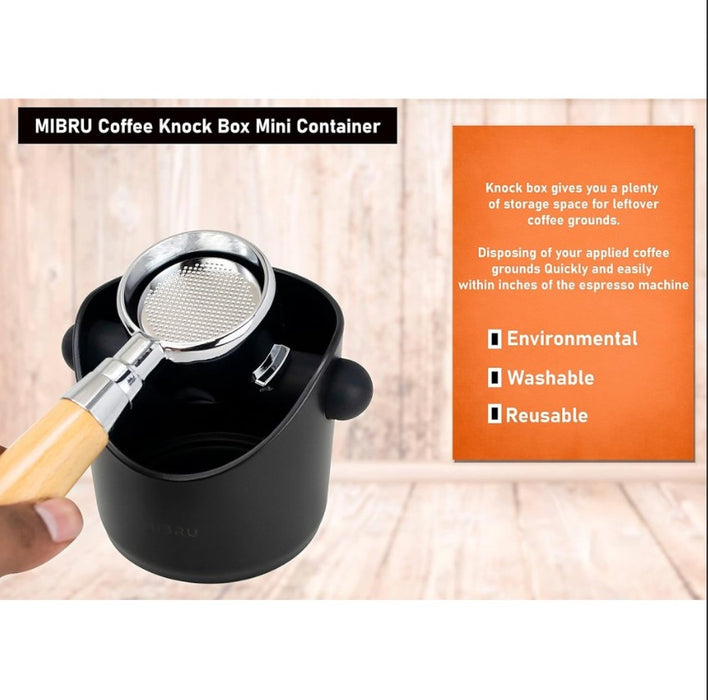 MIBRU ( KR012531 ) Coffee knock box mini - black | حاوية قهوة لون أسود – نوك بوكس صغير لركن القهوة وآلة الإسبريسو