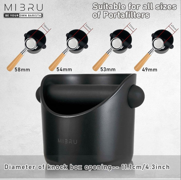 MIBRU ( KR012531 ) Coffee knock box mini - black | حاوية قهوة لون أسود – نوك بوكس صغير لركن القهوة وآلة الإسبريسو