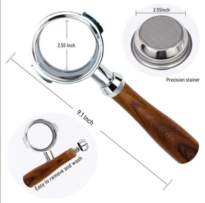 MIBRU - Exposed coffee portafilter with a 58mm diameter basket 2 EARS | مايبرو - بورتافلتر قهوة مكشوف مع باسكت بقطر 58 ملم