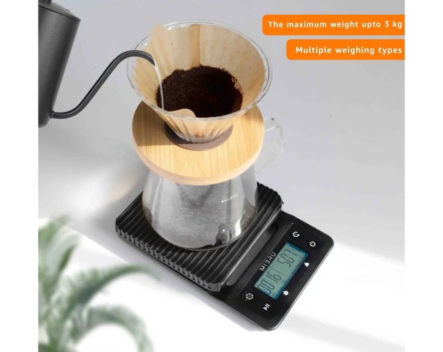 MIBRU - Coffee scale digital w/timer black |ميزان قهوة رقمي مع مؤقت عالي الدقة