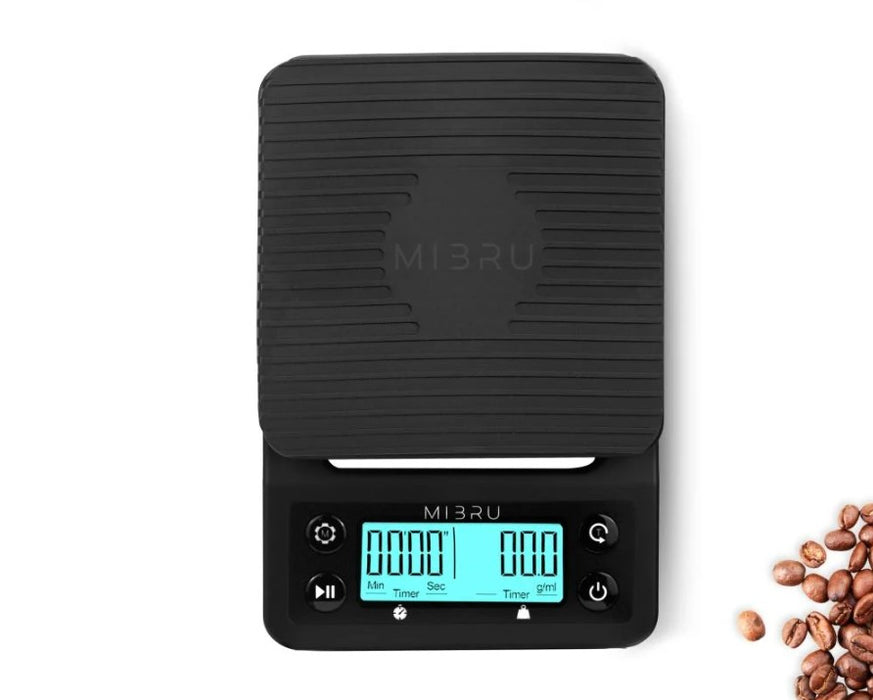 MIBRU - Coffee scale digital w/timer black |ميزان قهوة رقمي مع مؤقت عالي الدقة