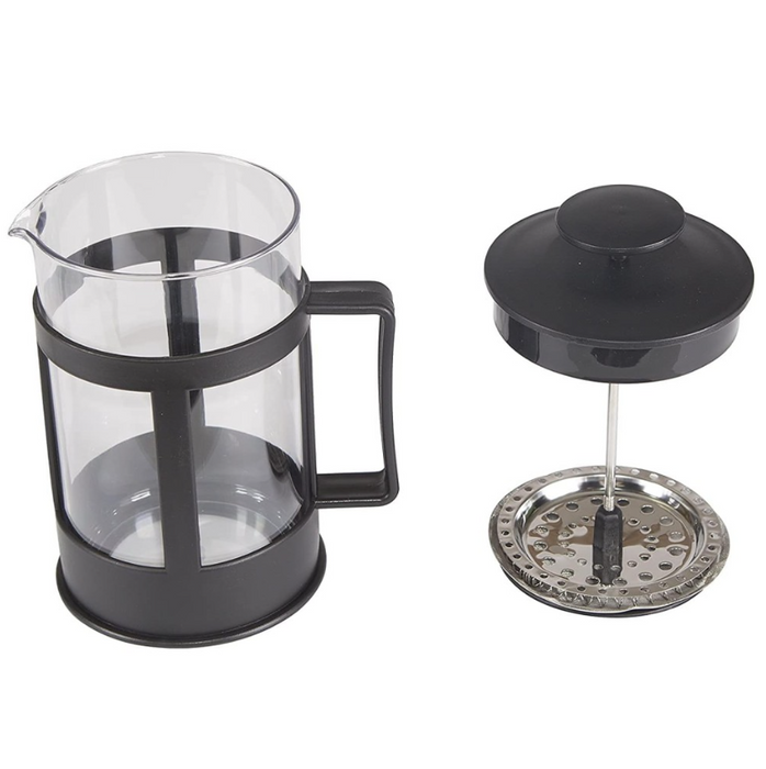 MIBRU-350ml Glass French Press Coffee Maker – Black|  فرنش بريس زجاجي لتحضير القهوة  350 مل – أسود  - مايبرو