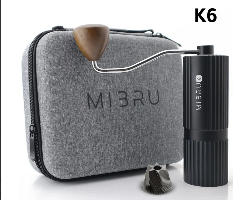 MIBRU K6 Professional Manual Coffee Grinder – Black | من مايبرو مطحنة قهوة يدوية احترافية K6 – أسود