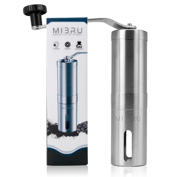 MiBru Manual Coffee Grinder – Stainless Steel Burr (KR010021) | مطحنة القهوة اليدوية MiBru – بشفرات مخروطية من الستانلس ستيل