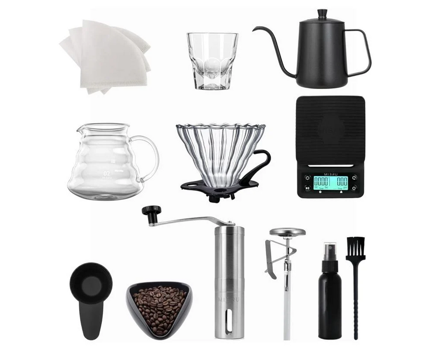 MiBru V60 Specialty Coffee Brewing Kit (12 Pieces) | بكج MiBru لتحضير القهوة المختصة V60 (12 قطعة)