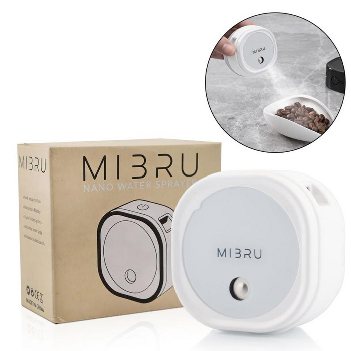 MIBRU - 30ml Rechargeable Nano Coffee Bean Sprayer (RDT) with Magnetic Base (white) |ابيض)- مايبروا -بخاخ حبوب القهوة نانو كهربائي 30 مل قابل لإعادة الشحن مع قاعدة مغناطيسية)
