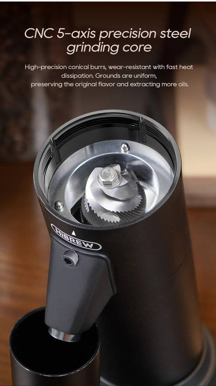 HiBREW - G5 Conical Burr Electric Coffee Grinder 40mm   | - مطحنة القهوة الكهربائية ذات الشفرات المخروطية G5  هايبرو   مقاس 40 مم
