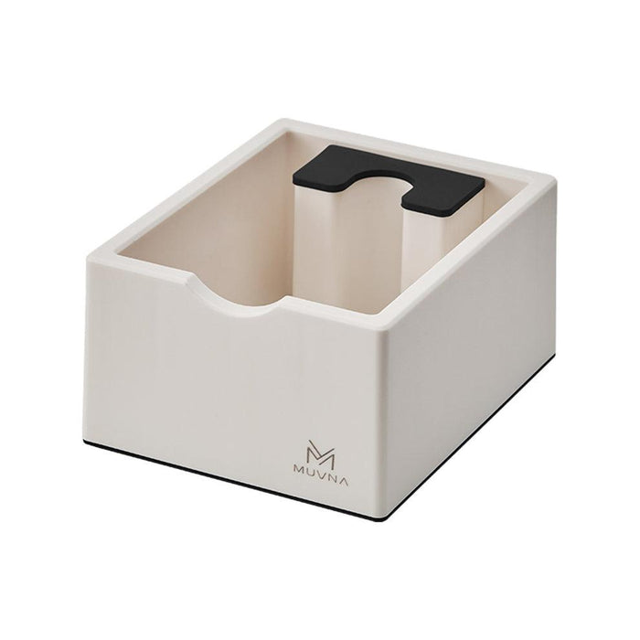 MUVNA ABS Portafilter Holder and Knock Box – White | حامل البورتافلتر وصندوق تفريغ القهوة موفنا – أبيض