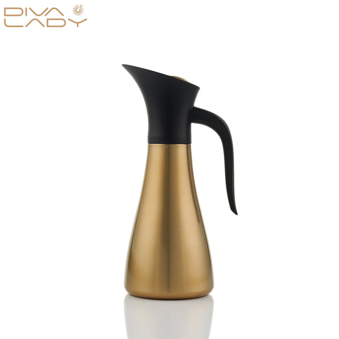 Diva Lady - Ghazalah Pot 800 ml Black & Gold | ديفا ليدي - مطارة الغزالة 800 مل أسود وذهبي