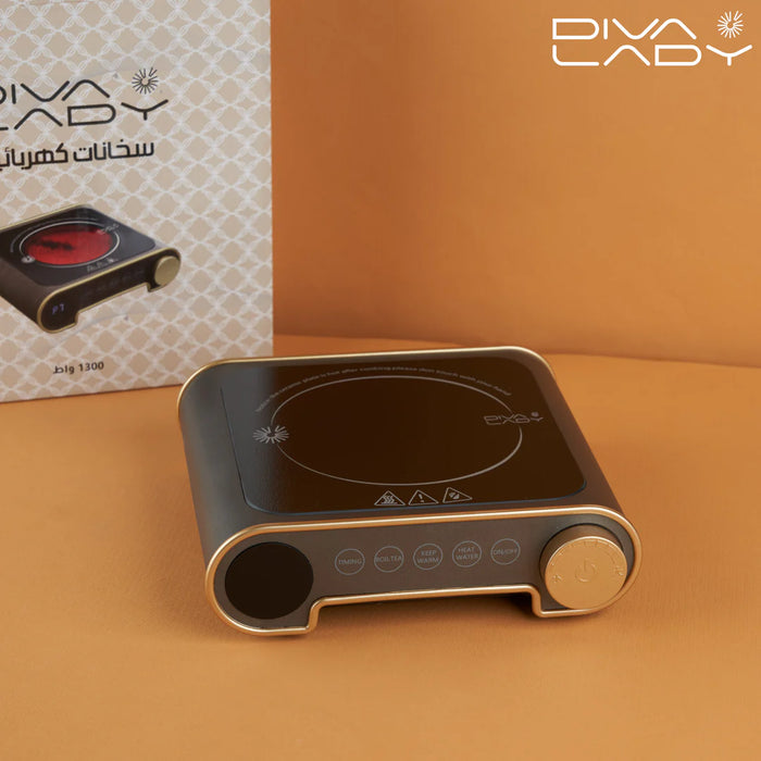 Diva Lady - Electric heater 1300 W Grey | ديفا ليدي - سخان كهربائي 1300 وات رمادي