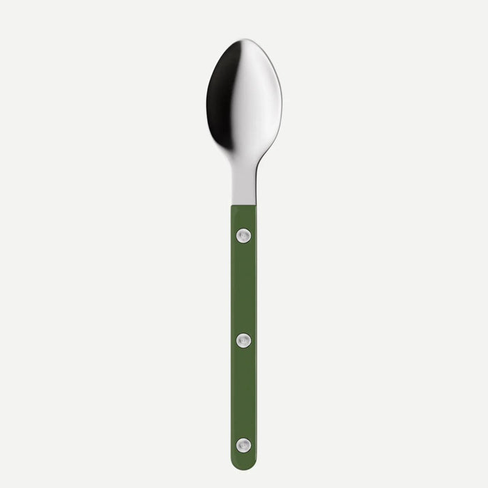 Sabre Bistrot Espresso Spoon – Shiny Silver with Dark Green handle