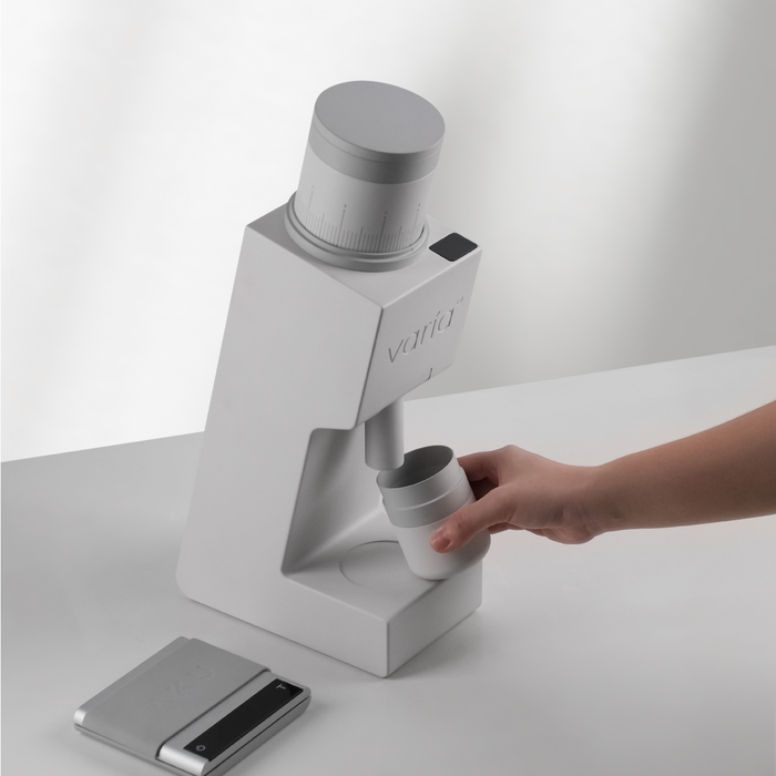 Varia VS6 Grinder (White) – 300W Brushless Motor, 5-Micron Stepless Adjustment, 500–1600 RPM Control