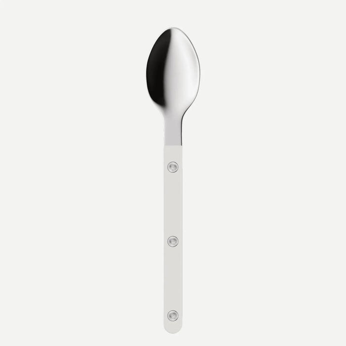 Sabre Bistrot Espresso Spoon – Shiny Silver with white handle