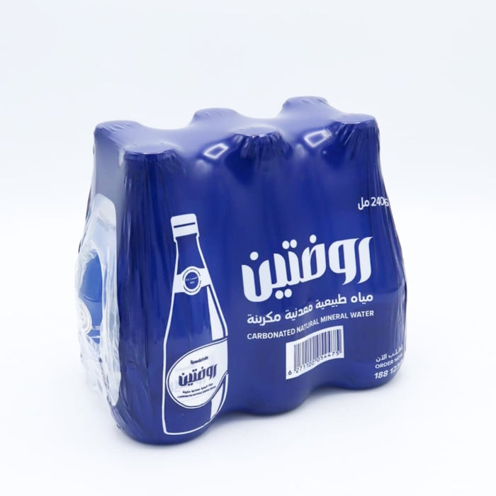 روضتين -مياه معدنية طبيعية مكربنة 240×6 | Rawdatain Natural Mineral Water - Carbonated Water 6 x 240 ml |