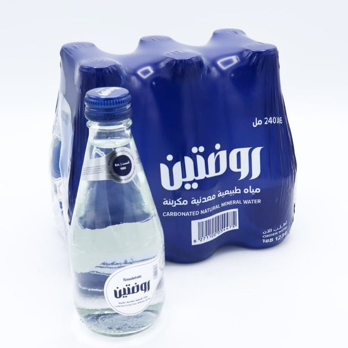 روضتين -مياه معدنية طبيعية مكربنة 240×6 | Rawdatain Natural Mineral Water - Carbonated Water 6 x 240 ml |