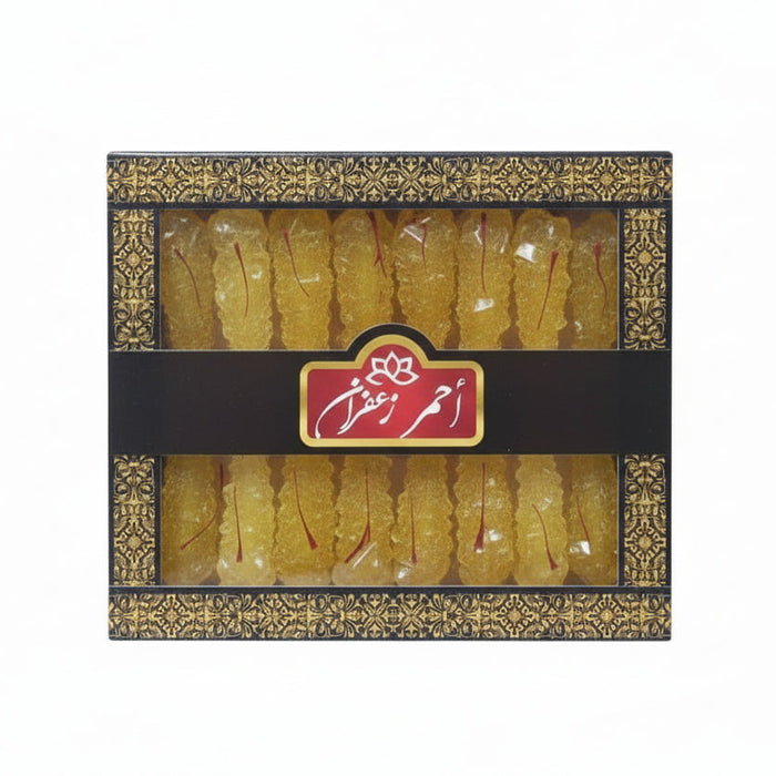 Red Saffron - Crystal candy with saffron - 150g | أحمر زعفران - سكر نباتي زعفران - 150 جرام