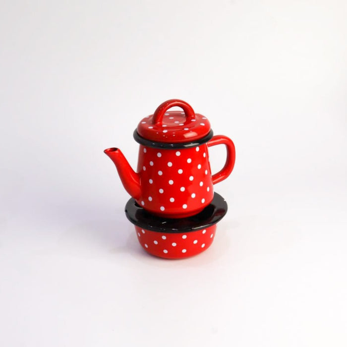 وادي الهيل - غوري شاي مع سخان لون احمر صغير صناعة تركية 500 مل