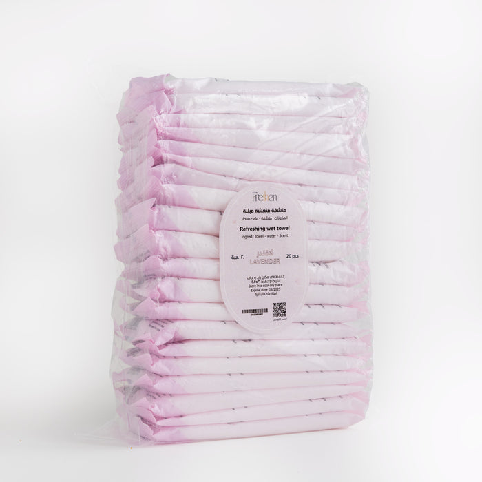 Agréable - wet towel Lavender Smell 25 Pieces