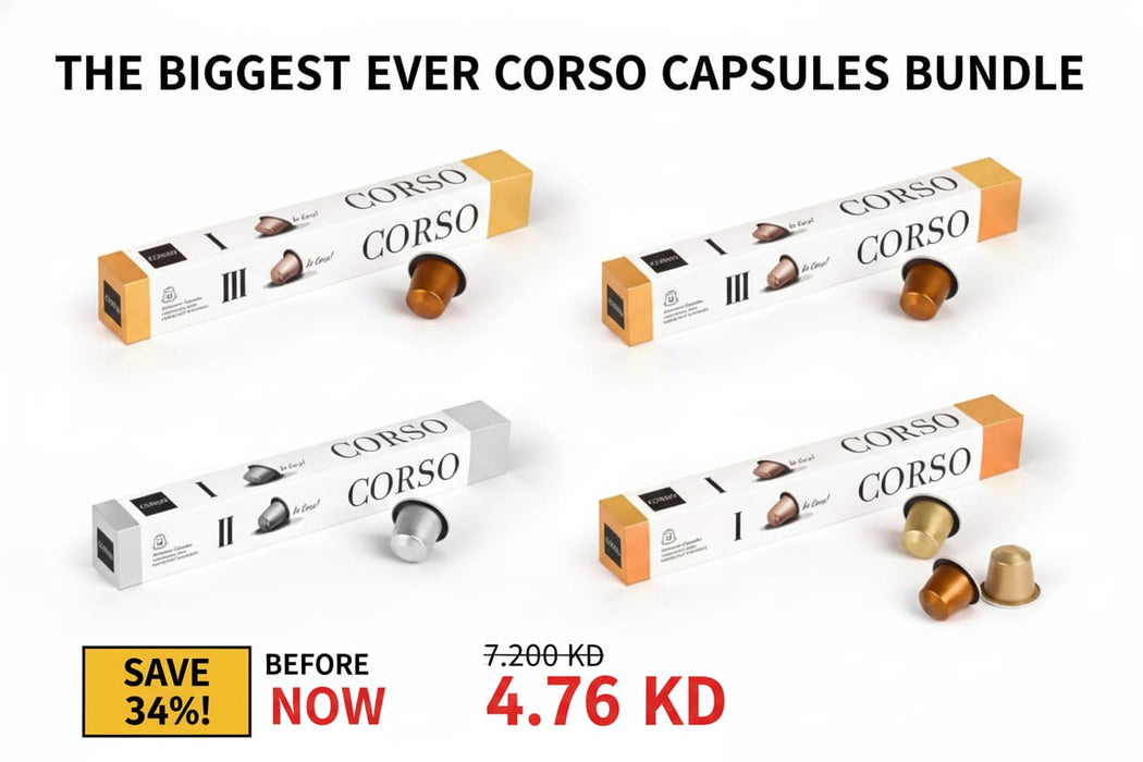 CORSO - Premium Coffee Capsules – Four Signature Blends in Gold, Silver, Bronze & Orange