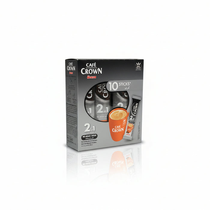Ulker Cafe Crown -  Classic 2 in 1 No Added Sugar 10 Sachets 11 g | اولكر كافيه كراون - كلاسيك 2 في 1 بدون سكر مضاف 10 ظرف 11 جرام