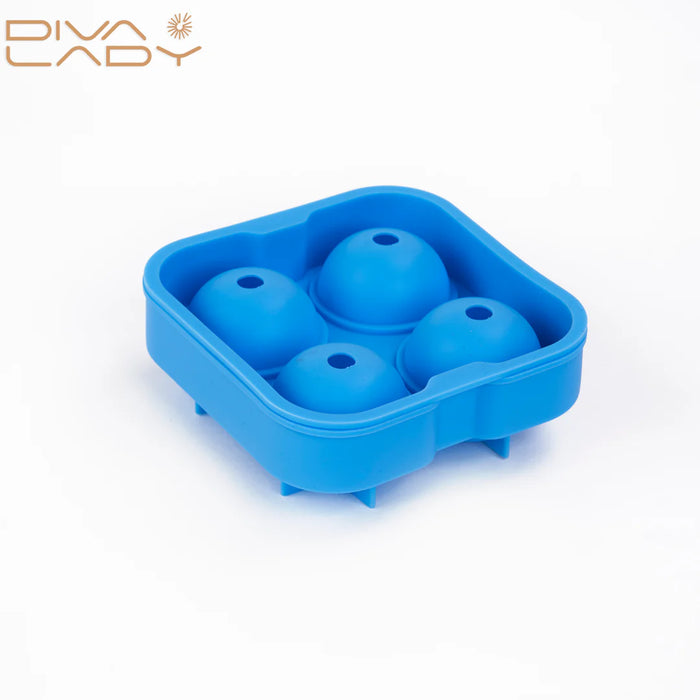 Diva Lady - Rounded Ice Cube Sky Blue 4 Cubes | ديفا ليدي - قوالب الثلج كروية الشكل ازرق سماوي 4 قوالب