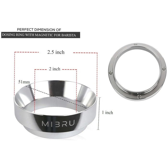 MIBRU-51mm Magnetic Coffee Dosing Ring – Silver