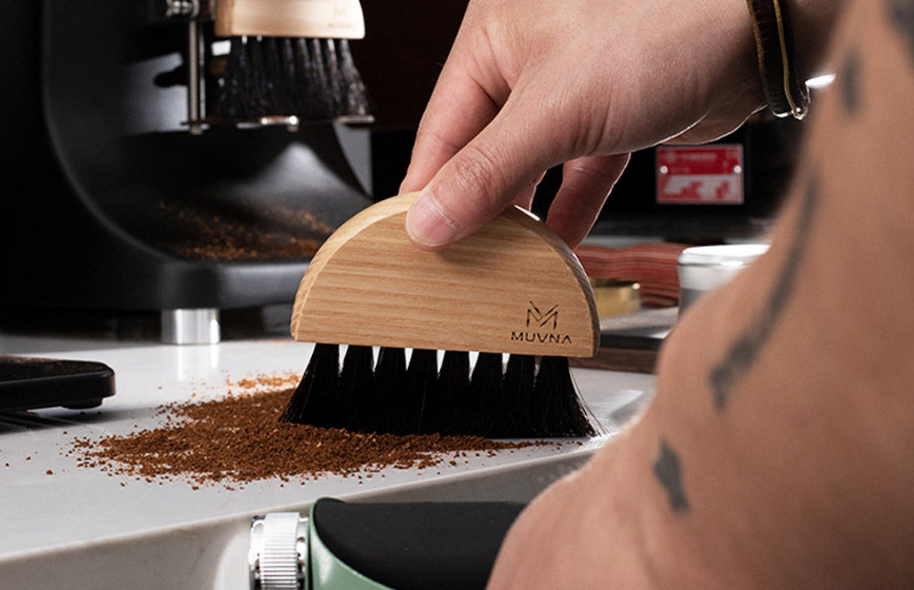 MUVNA Solid Beech Wood Coffee Cleaning Brush | فرشاة تنظيف القهوة MUVNA من خشب الزان الطبيعي