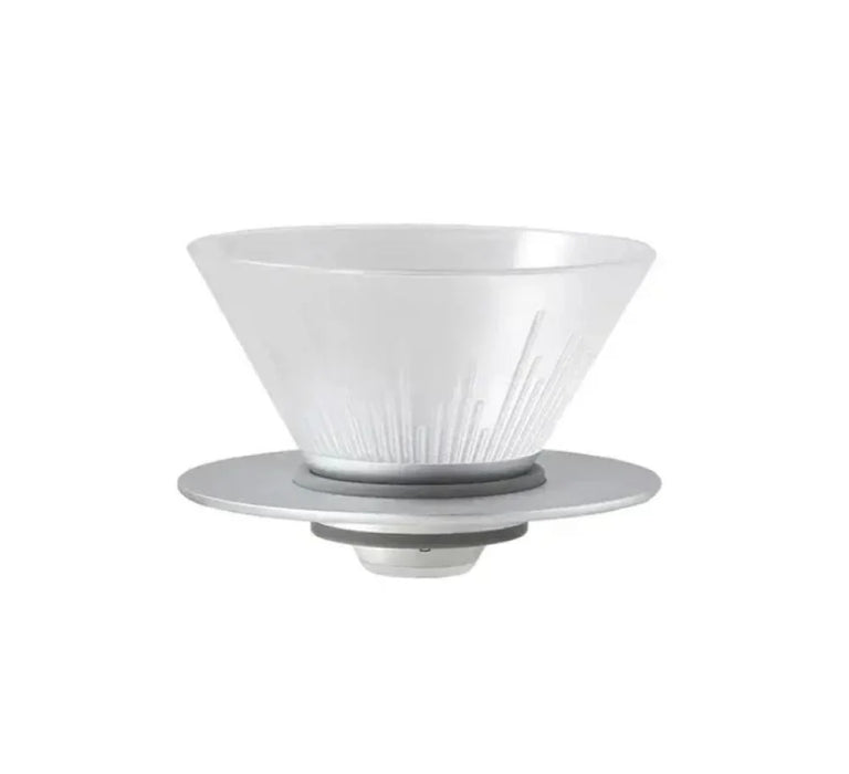 V60 Acrylic Coffee Dripper with Grey Metal Base (Size 01)