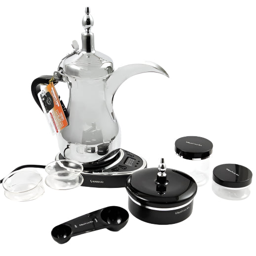 Arabic Dallah 800W Electric Coffee Maker – 800 ml (Silver)
