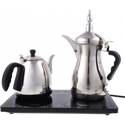 Gulf Dalla - Electric Arabic Coffee Tea Maker With Travel Bag & Accessories 1L (Silver)