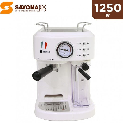 SAYONA - One Touch Espresso Machine1250W - SILVER | 1250 سايونا – ماكينة الاسبريسو واط