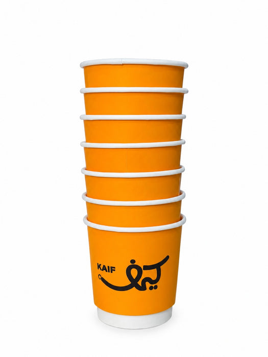 KAIF Paper Cups 4 OZ (20 Pieces) 120 ml (orange) | أكواب ورقية "كيف" سعة 4 أونصة (20 قطعة) / 120 مل (لون برتقالي)
