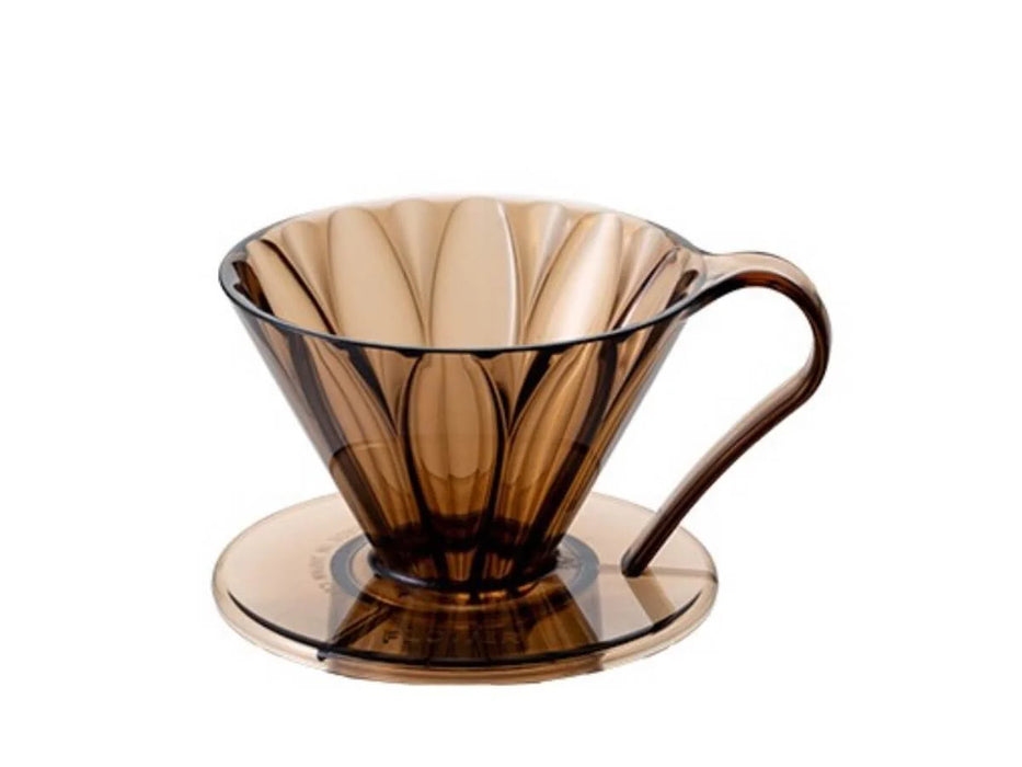 CAFEC Tritan Flower Dripper Bean Set, Clear Pink Brown, Cup1 (For 1 Cup)