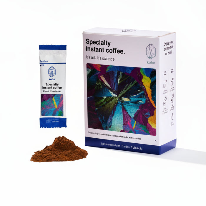 قهوة كوه كولومبيا الفورية – مصنوعة من 100٪ أرابيكا (كاتورا و كاتواي) من كالداس، كولومبيا 10 أكياس × 1.8 جرام