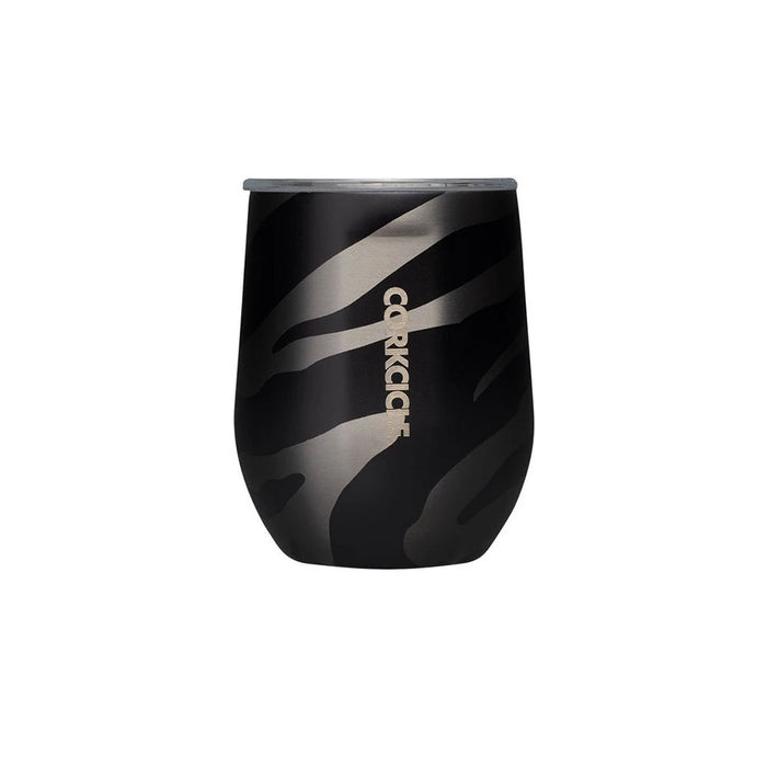 Corkcicle Exotic Tumbler, Luxe Zebra |  كوركسيكل - كوب معزول، أسود مخطط، إكزوتك