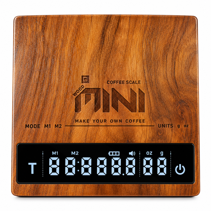 MUVNA Mini Smart Coffee Scale – Solid Walnut Wood (ES2498)| ميزان قهوة MUVNA Mini Smart الرقمي بخشب الجوز الطبيعي – بني خشبي