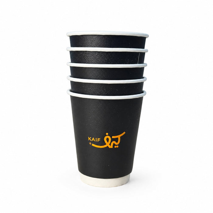 KAIF Paper Cups 12 OZ (18 Pieces) 350 ml (black) | أكواب ورقية من كيف سعة 350 مل (أسود) (18 قطعة)