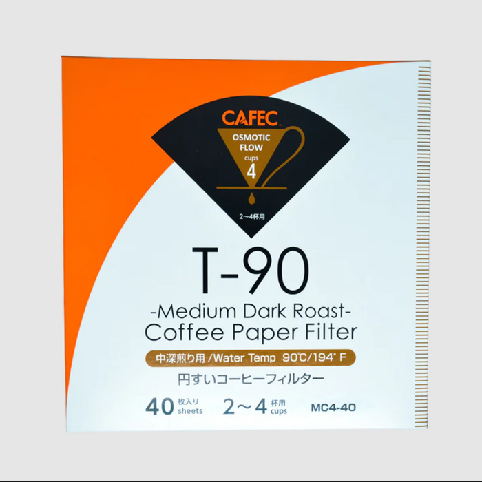 Cafec - Paper Filter Medium / Dark Roast 40 sheets | T90
