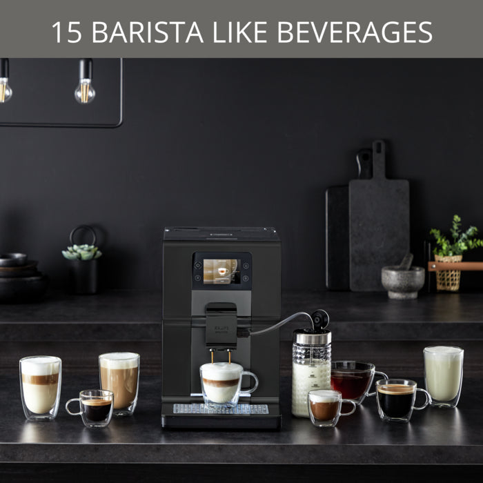 KRUPS - Intuition Automatic Coffee Machine with 15 Recipes & One-Touch Milk System – 3L Urban Metal