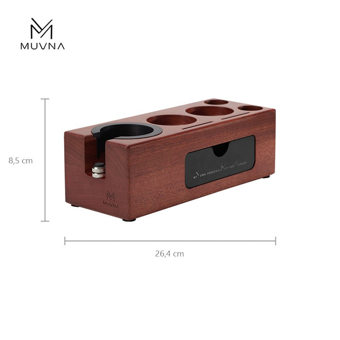 MUVNA Wooden Espresso Tamping Station with Storage Drawer – CH2468 | قاعدة كبس القهوة موفنا الخشبية مع درج تخزين – CH2468